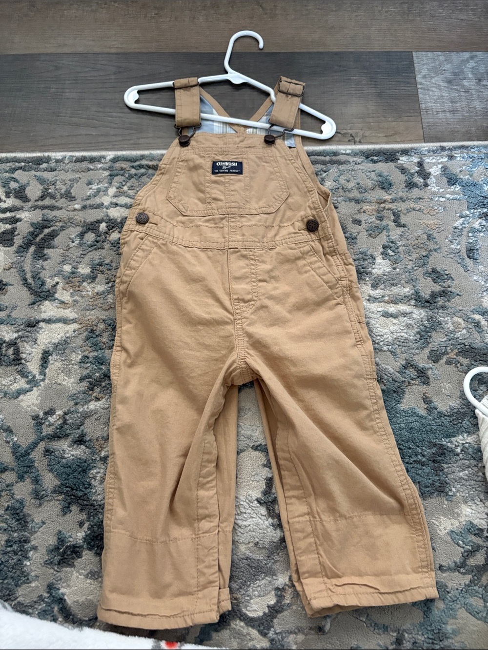 OshKosh B'gosh Tan Kids Overalls with Adjustable Straps